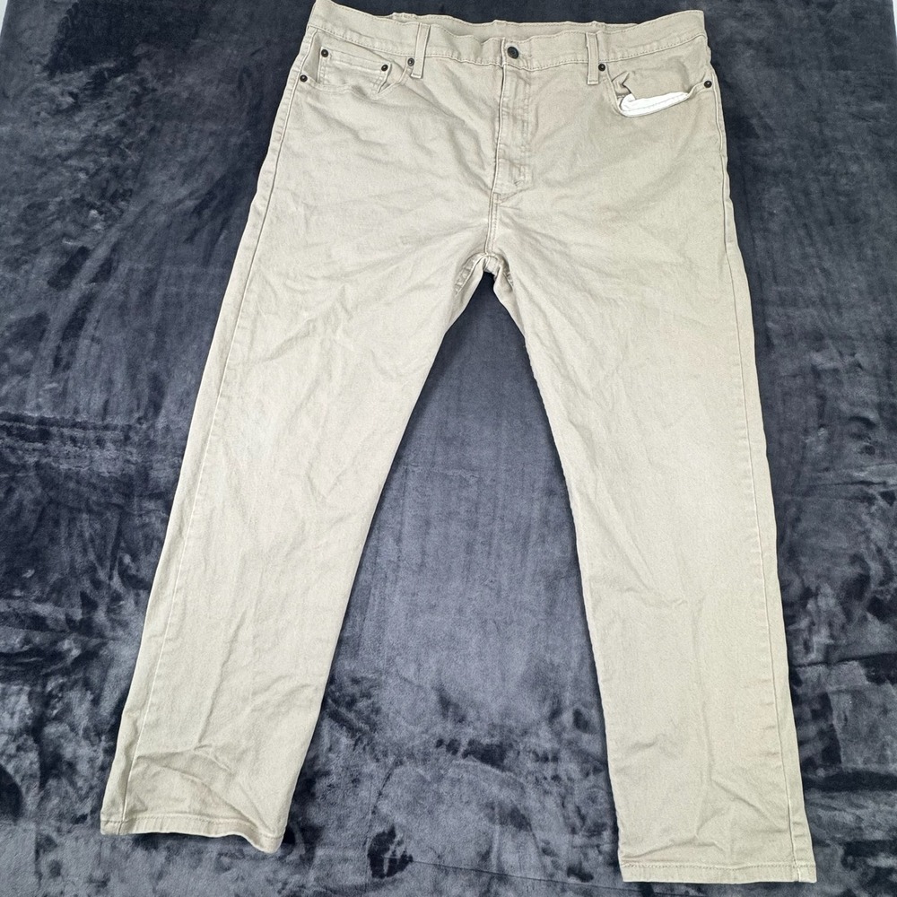 Levi's 502 Regular Taper Pants Mens 42x30 Tan Khaki Stretch Twill Chino 2287‎